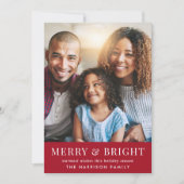 明るいメリー赤のクリスマス写真 シーズンカード (正面)