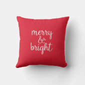 明るいメリー赤のクリスマス・ホリデー・ピロー クッション (裏面)