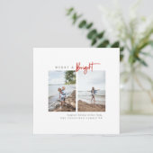 明るいメリー赤のミニマモダンリスト写真 シーズンカード (スタンド正面)