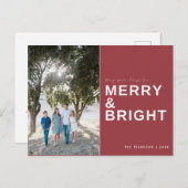 明るいメリー赤の写真の休日 ポストカード (正面/裏面)