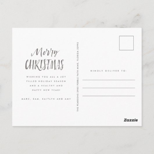 明るいメリー赤の写真の休日 ポストカード (裏面)