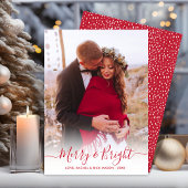 明るいメリー赤の台本1枚の写真クリスマス シーズンカード