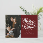 明るいメリー赤の書道の写モダン真 シーズンカード (スタンド正面)