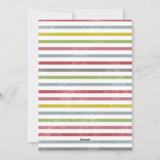 明るいメリー赤の緑の写真のクリスマス シーズンカード (裏面)