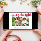 明るいメリー赤モダンのタイポグラフィ写真 シーズンカード
