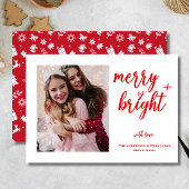 明るいメリー赤モダンの写真のクリスマス シーズンカード