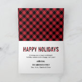 明るいメリー赤モダンバッファローの格子模様の写真 シーズンカード (内部)