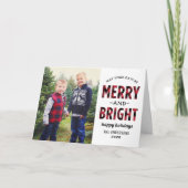 明るいメリー赤モダンバッファローの格子模様の写真 シーズンカード (正面)