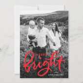 明るいメリー赤色のはっきりしたスクリプト写真 シーズンカード (正面)