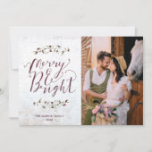 明るいメリー農家カップル写真クリスマス シーズンカード (正面)