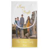 明るいメリー金ゴールドのクリスマスフォト抱き枕 スモールペーパーバッグ (裏面)