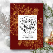 明るいメリー金ゴールドの松の木の枝が赤 シーズンカード