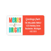 明るいメリー金ゴールドカラフル差出人住所 ラベル (正面)