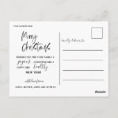 明るいメリー金ゴールドスクリプト写真クリスマス ポストカード (裏面)