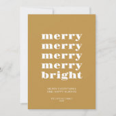 明るいメリー金ゴールドモダン写真 シーズンカード (正面)