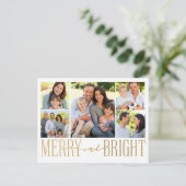 明るいメリー金箔の写真コラージュ シーズンポストカード (スタンド正面)