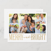 明るいメリー金箔の写真コラージュ シーズンポストカード (正面/裏面)