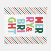 明るいメリー陽気な休日 フリースブランケット (正面(横))