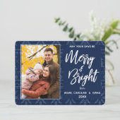 明るいメリー青色のニット模様の写真 シーズンカード (スタンド正面)