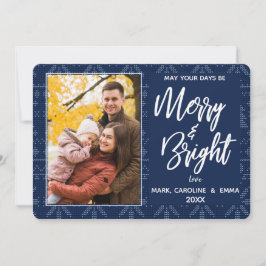 明るいメリー青色のニット模様の写真 シーズンカード