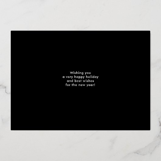 明るいメリー黒の金ゴールドモダン1枚の写真 箔シーズンカード (裏面)