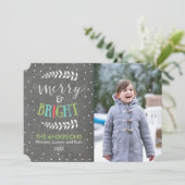 明るいメリー黒板のクリスマスフォトカード シーズンカード (スタンド正面)