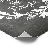 明るいメリー黒板のクリ素朴スマスの看板 ポスター (角)