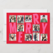 明るいメリー10枚はっきりしたの赤ピンクのクリスマス シーズンカード (正面)