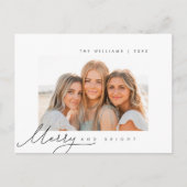 明るいメリー、クリスマスの挨拶、家族の写真 ポストカード (正面)