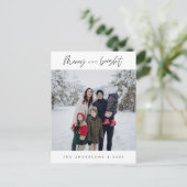 明るいメリー、クリスマスの挨拶、家族の写真 ポストカード (スタンド正面)