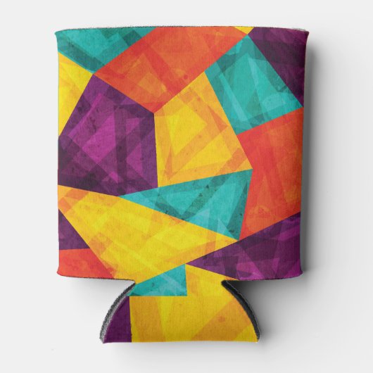 明るいモザイクグランジシームレスパターン 缶クーラー (正面)