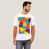 明るいモザイクグランジシームレスパターン Tシャツ (正面フル)