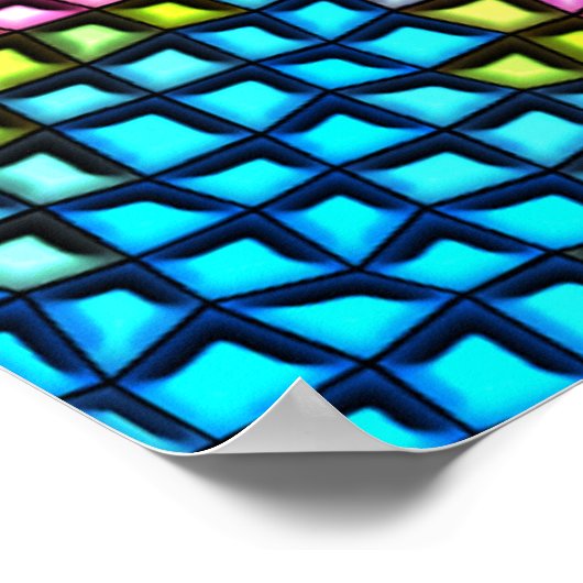 明るいモザイクパターン ポスター (角)