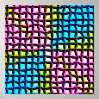 明るいモザイクパターン ポスター