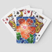 明るいモザイク赤い花 トランプ (裏面)