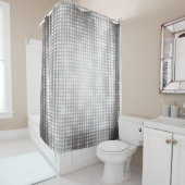 明るいモザイク:光沢のあるグレーの抽象芸術。 シャワーカーテン (インサイチュ)