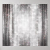 明るいモザイク:光沢のあるグレーの抽象芸術。 ポスター (正面)