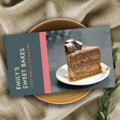 明るいモダンおもしろいピンクグレーブルーベーカリーシェフフォト 名刺