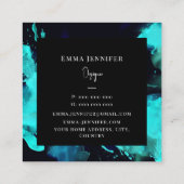 明るいモダンな抽象画模様 スクエア名刺 (裏面)