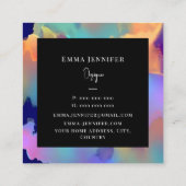 明るいモダンな抽象画模様 スクエア名刺 (裏面)