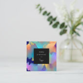明るいモダンな抽象画模様 スクエア名刺 (スタンド正面)