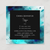 明るいモダンな抽象画模様 スクエア名刺 (裏面)