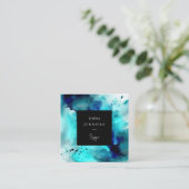 明るいモダンな抽象画模様 スクエア名刺 (スタンド正面)