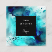 明るいモダンな抽象画模様 スクエア名刺 (正面)