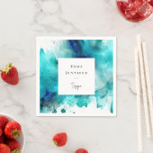 明るいモダンな抽象画模様 スタンダードカクテルナプキン (インサイチュ)