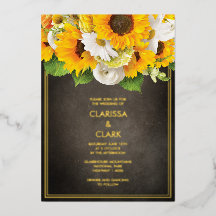 明るいモダンひまわり素朴黄色結婚の