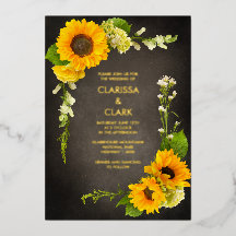 明るいモダンひまわり素朴黄色結婚の