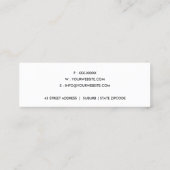 明るいモダンアクアピンはっきりしたクオレンジのネイビーストライプ スキニー名刺 (裏面)