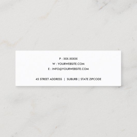 明るいモダンアクアピンはっきりしたクオレンジのネイビーストライプ スキニー名刺 (裏面)