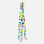 明るいモダンウォーターの色の(ばちゃばちゃ)跳ねる ネクタイ (正面)